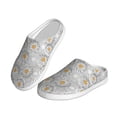 thumbnail image 2 of Daiia Daisies Flowers Print Women’s Fuzzy Slippers Memory Foam Lightweight House Shoes Cozy Loafer Flannel House Shoes-46/47, 2 of 7