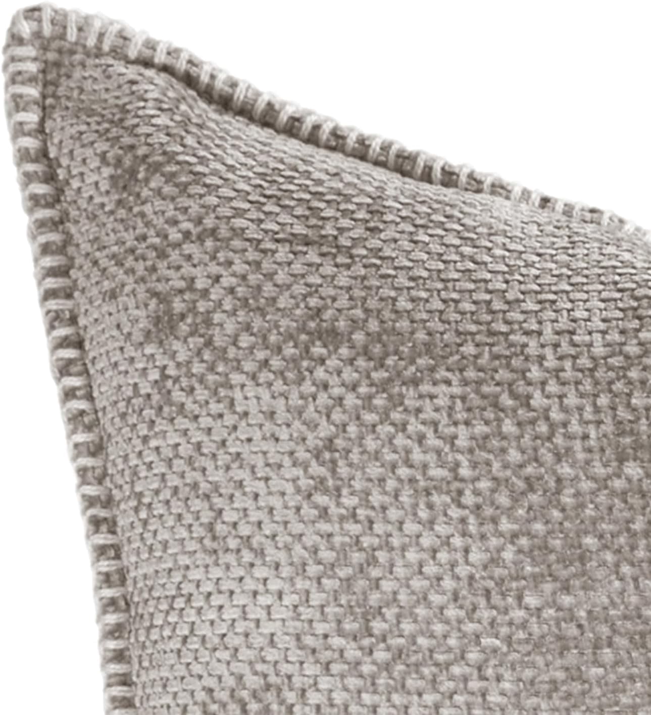 Austin Horn Classics Chenille Pillows With "Blanket Stitch" Cover Only Set Of 2 Dove Grey 13"X20"