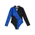 thumbnail image 3 of iiniim Girl Shiny Long Sleeves Mock Neck Gymnastics Ballet Dance Leotard  Jumpsuit Bodysuit 4-14, 3 of 7