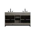thumbnail image 3 of Elegant Kitchen and Bath Austin 60 Inch Double Bathroom Vanity In Rustic Grey, 3 of 15