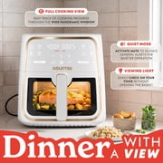Gourmia 8 Qt Air Fryer, 8 Presets with Digital Display, FryForce 360° Technology, Easy View Window & Interior Light, Dishwasher Safe Basket, White
