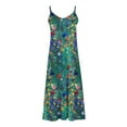 thumbnail image 5 of Htigea Summer Maxi Dress for Women Tropical Print Sleeveless Spaghetti Strap V-Neck Sundress Casual Loose fit Beach Long Dresses 04#Multicolor,XL, 5 of 5