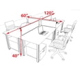 thumbnail image 2 of 4 Person Modern Metal Leg Office Workstation Desk Set, #OT-SUL-FPM71, 2 of 2