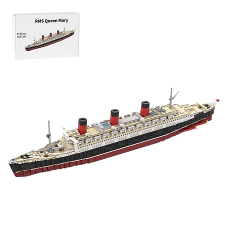 Queen Mary Historic Ocean Liner Collectors Building Kit, 1/400 Scale Detailed Ship Model, Collectors Ship Model, Premium ABS Blocks, 3797 Pieces