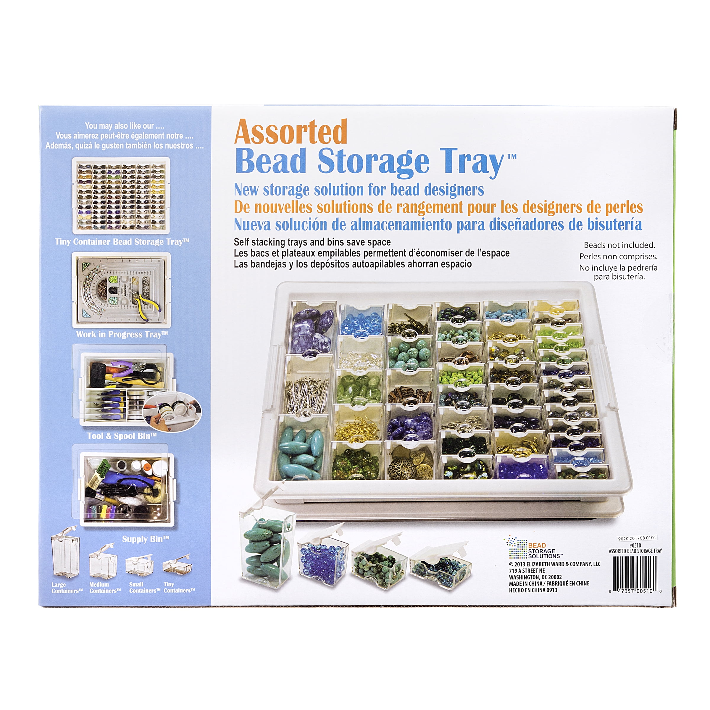 Darice Elizabeth Ward S Assorted Bead Tray 13 75 X10 5 X2
