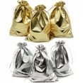 thumbnail image 5 of 50pcs Gold Gift Drawstring Bags Pouches For Jewelry Organizers Favor Candy Bar Chocolate Package Small Businesses Supplies, 5 of 10