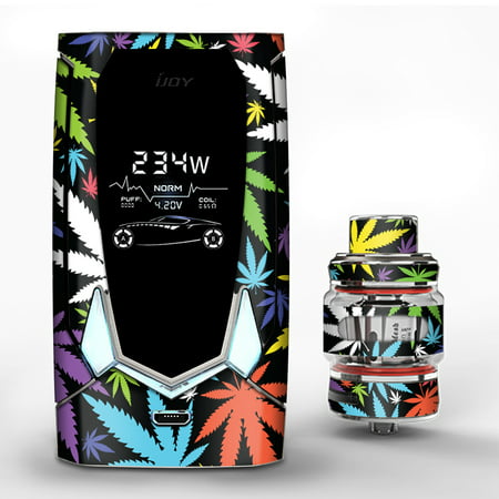 Skin Decal for iJoy Avenger 270 Vape / Colorful Weed Leaves