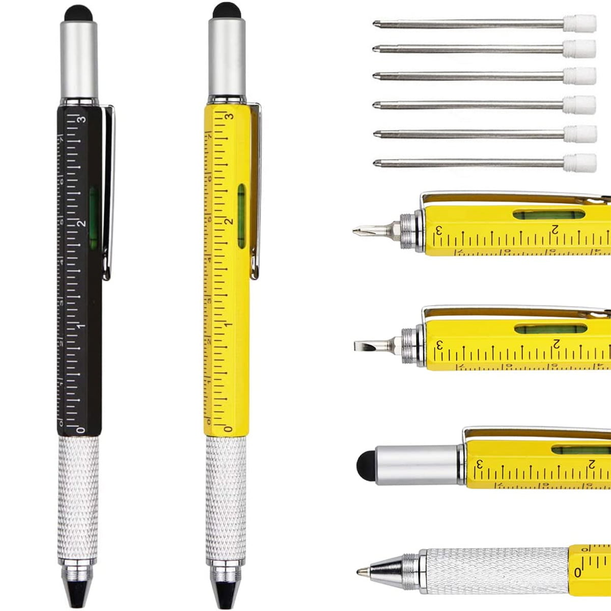 Multi Tool Pen 6-in-1 Construction Spirit Level Screwdriver Ruler by Work Expert 