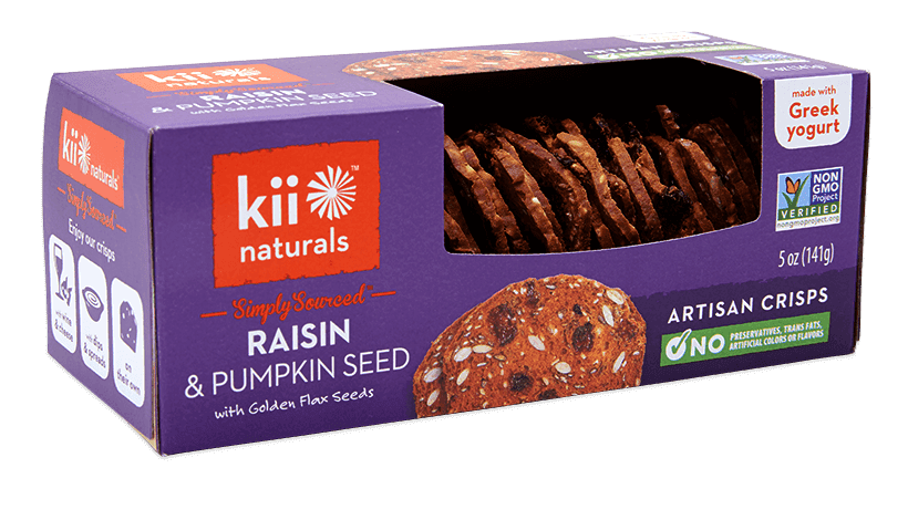 Kii Naturals Raisin Pumpkin Seed With Golden Flax Seeds Crisps 5 Oz Walmart Com Walmart Com