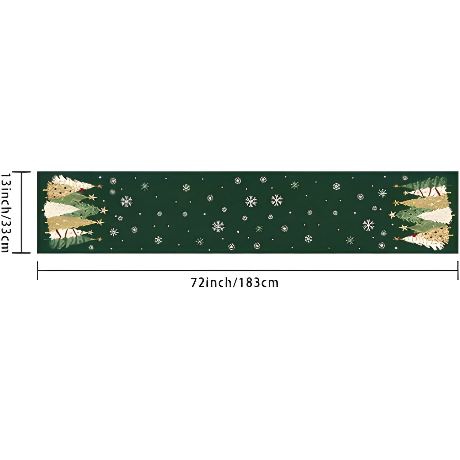 Christmas Table Runner 13x90 Inch, Xmas Trees Snowflakes Holiday Decorative Farmhouse Table Decoration for Kitchen Dinning, Indoor Outdoor Dinner Party Decor