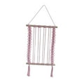 thumbnail image 2 of Tapiz de pared de macramé, tapiz tejido bohemio, decoración de pared con tapiz de macramé rosa, 2 of 9