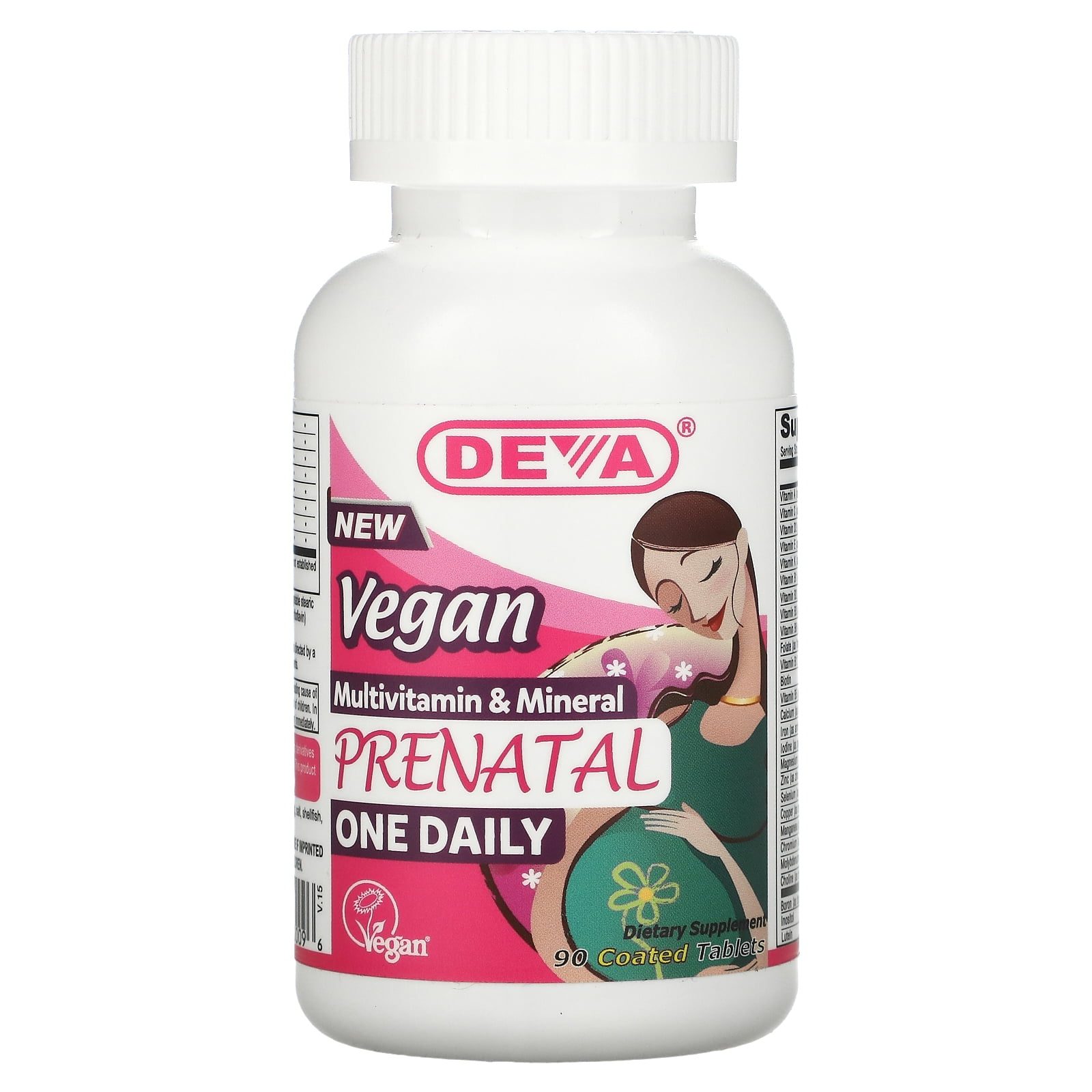 Deva Nutrition - Vegan Prenatal Multivitamin & Mineral One Daily - 90 Coated Tablet(s)
