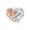 Two-Tone Rose Heart, variant on 925 Sterling Silver Two-Tone Rose Heart Charm For Bracelets & Bangle Pendant Jewelry