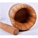thumbnail image 5 of Nvzi Molinillo de mano de mortero y maja de bambú para prensar ajo, molinillo de café de 4,7 pulgadas, triturador de hierbas y especias, triturador de jengibre, molinillo de especias de madera natural, 5 of 5