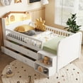 thumbnail image 2 of Mirightone Loft Bed with House Shape Headboard, LED Lights, 4 Drawers, and 2 Shelves, Twin, White, 2 of 8