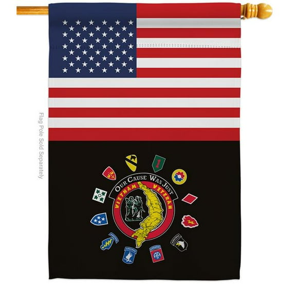 Americana Home & Garden H140736-BO 28 x 40 in. US Vietnam Veteran House Flag with Armed Forces Service Double-Sided Decorative Vertical Flags Decoration Banner Garden Yard Gift