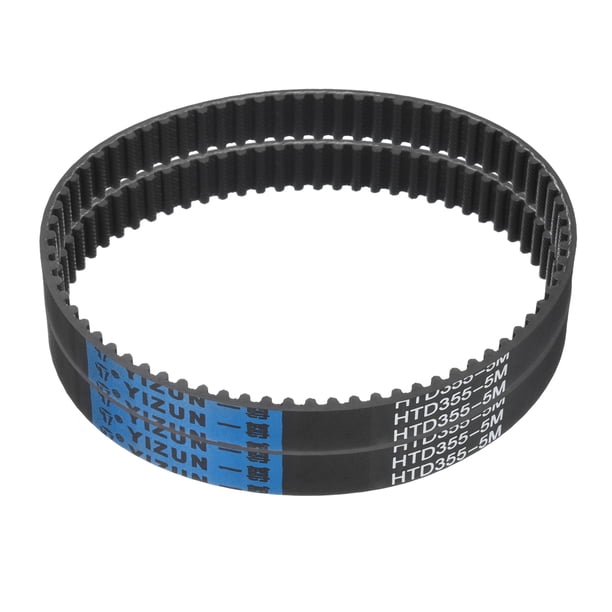 Uxcell 2 paquetes de correa de distribución de goma HTD-5M de 71 dientes, longitud de paso de 355 mm x ancho de 15 mm x altura de 3.6 mm, correa de polea