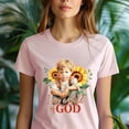 thumbnail image 5 of I Am a Child of God T-Shirt, Christian Graphic Tee for Women, CarolinaBlue, Size XL, 5 of 6