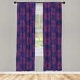 thumbnail image 4 of Ambesonne Ethnic Window Curtains, Paisley Flower, Each 28" W x 84" L, Dark Blue Purple, 4 of 4