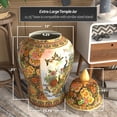 thumbnail image 5 of Red Lantern 32" Satsuma Peacock Porcelain Temple Jar, 5 of 7