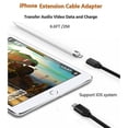 thumbnail image 3 of 1m Lightning Extension Cable for iPhone iPad, iPhone Extension Cable Apple MFI Certified Female to Male Connector Pass Audio Video Music Data Transfer, 3 of 5