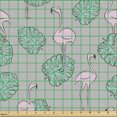 thumbnail image 2 of Philodendron Fabric by the Yard, Continuous Cartoon Style Pattern of Flamingos and Exotic Leaves, Decorative Upholstery Fabric for Sofas and Home Accents, Grey Multicolor by Ambesonne, 2 of 5