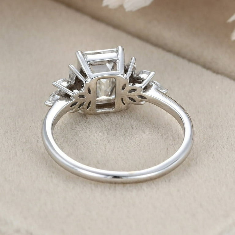 Eclet Jewels Prong Set Ct Emerald Cut Lab Created Diamond Ring