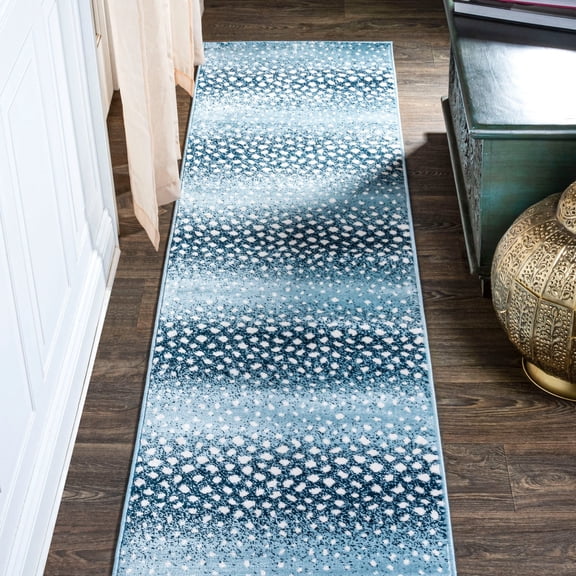 JONATHAN Y SAFARI Antelope Animal Runner Rug, 2 x 10, Blue/Cream