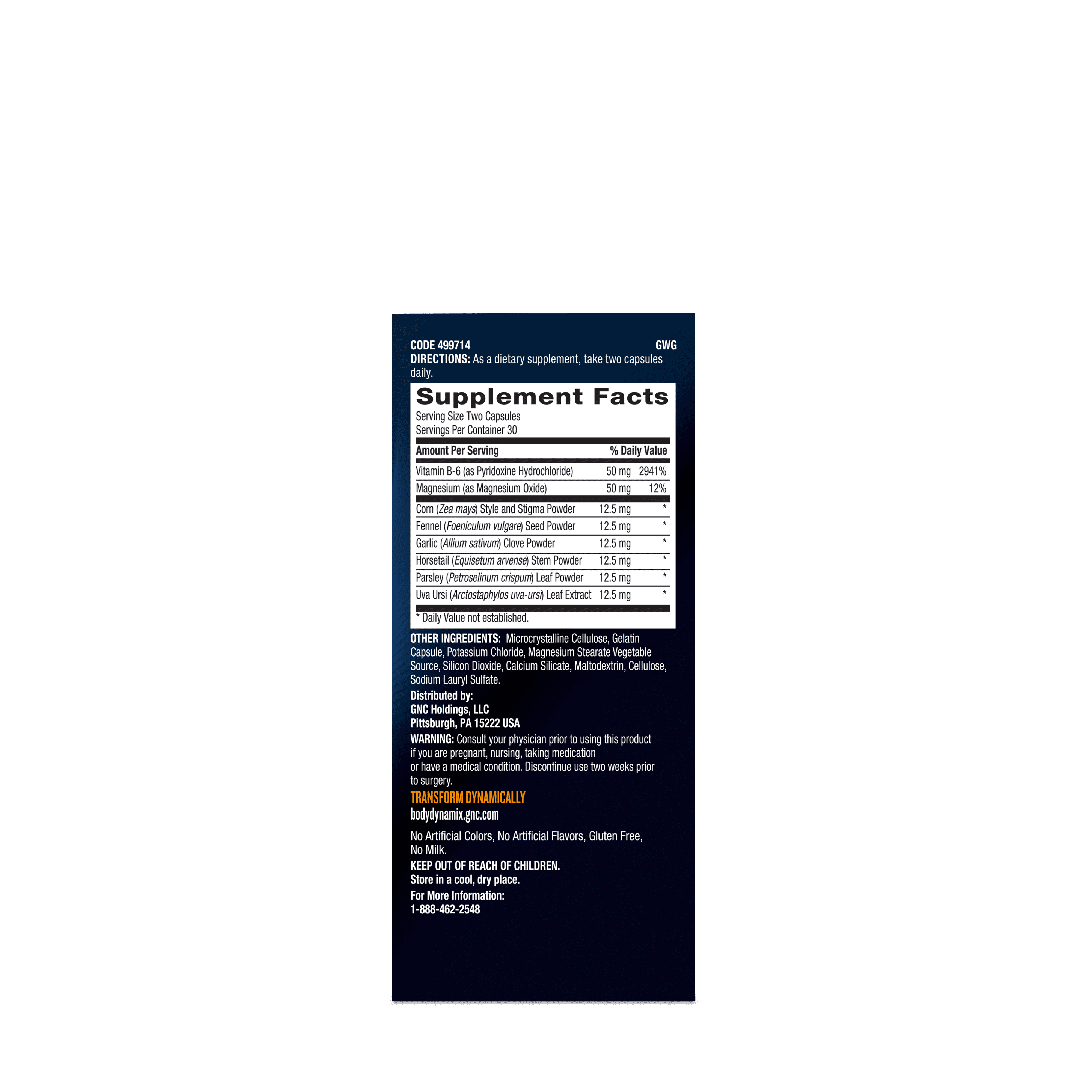 BodyDynamix Waterex Water Balance Formula, Caffeine Free, Traditional Herbs, 60 Capsules, 30 Servings