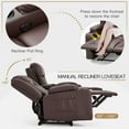 thumbnail image 6 of YODOLLA Loveseat Recliners with Console&Bluetooth Speakers, Recliner Chair Reclining Sofa with USB Ports&4 Cup Holders, 2 Side Pockets Wall Hugger Recliner Home Theater Seating, Fuax Leather, Brown, 6 of 9