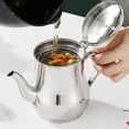 thumbnail image 3 of Engrasador de acero inoxidable con colador Dispensador de aceite de oliva con colador Contenedor de grasa de tocino Recipiente para aceite con tapa y bandeja, 3 of 5