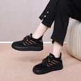 thumbnail image 2 of Winter Warm Casual Shoes for Women Breathable Platform Non Slip Outdoor Walking Shoes Fleece Lined Lace Up Short Boots Black Size 8, 2 of 8