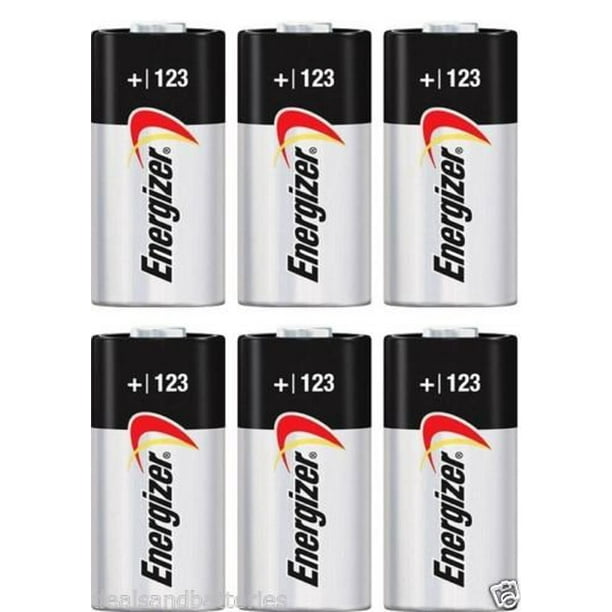 6 Energizer 3V Lithium CR123A Batteries for Camera, Flashlight etc