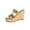 Gold, variant on Formal Bridal Wedge Slides Women, Chunky High Platform Heels with Buckle Ankle Strap, Shock Cushion Comfort Sandals Black 6.5