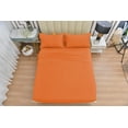 thumbnail image 5 of 4 Piece Rayon Made From Bamboo Sheet Set by OKAO, Orange Twin Xl Sheets-Silky Soft- Wrinkle Free- Deep Pockets(16")- 1 Fitted Sheet, 1 Flat, 2 Pillowcases Twin XL, BurntOrange, 5 of 5