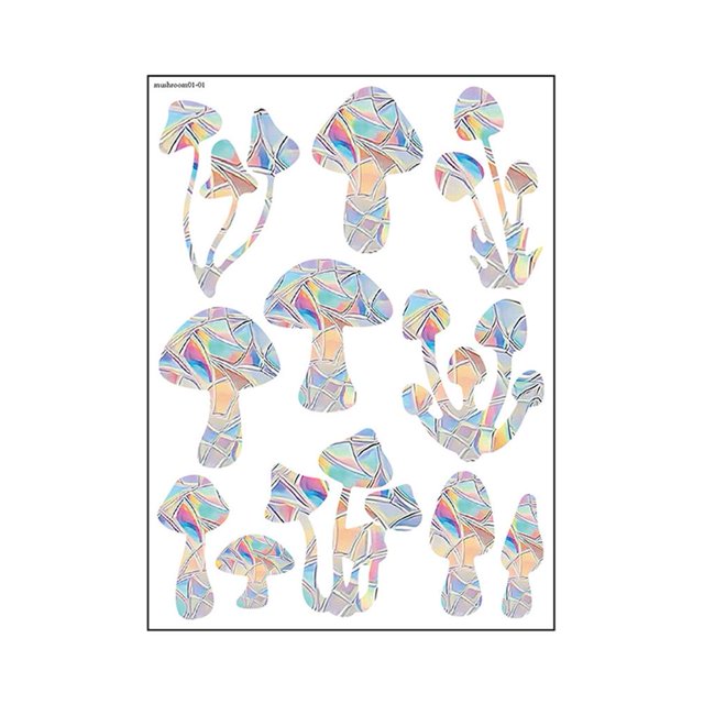 Películas Electrostáticas para Ventanas 3D Calcomanías Creativas Y Elegantes Reutilizables (hongo)