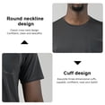 thumbnail image 3 of Summer ice silk seamless pocket Men's large loose casual sports t-shirt elastic 2pcs, 3 of 5
