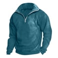 thumbnail image 4 of Baggy Mens Sweatshirts Quarter Zip Pullover Activewear 1/4 Zip Long Sleeve Casual Sweaters Navy L, 4 of 4