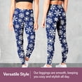 thumbnail image 4 of SATINA High Waisted Christmas Leggings for Women - Holiday Pants, Snowflake Tights - Comfortable and Stretchy in Versatile Sizes and Colors - Blue, 4 of 7