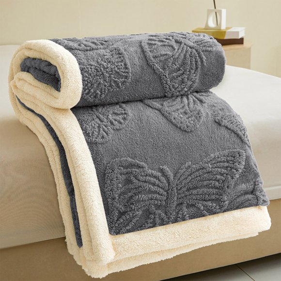 Suncoda Blanket Blanket, Winter Blanket Soft Warm Solid Color Double Layer Sheep Blanket Nap Blanket 39.37X59.05In