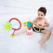Yookidoo Toddler Bath Toy - Water Cannon Ball Blaster Shooting Game for Bathtub - 5 Balls Plus Target Hoop , Kinetic Hand-Powered Pump (Ages 3-6)