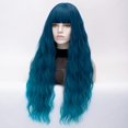 thumbnail image 3 of Short Wavy Shoulder Length Women Full Bang Heat Resistant Wig (Red), 3 of 12