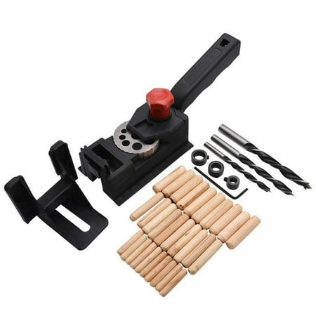 

Fovolat Pocket Hole Jig Kit Including Punch Locator 3 Woodworking Drill Bits with 3 Stop Rings 30 Wooden Plugs Hexagon wrench trendy