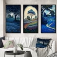 thumbnail image 1 of Designart "Farm Field with Blossoming Bluebonnets I" Blue Bonnets Framed Wall Art Set Of 3 - Blue Traditional Frame Gallery Set For Office Decor, 1 of 6