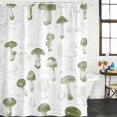 thumbnail image 2 of Sage Green Mushroom Shower Curtain, Waterproof Shower Curtains for Bathroom, Vintage Botanical Autumn Farmhouse Washable Fabric Bathtub Curtain Set Bath Decor with 12 Hooks Stall 36"x72", 2 of 8