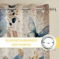 thumbnail image 6 of Vintage Blue Floral Kitchen Curtains Window Panels, Butterflies Watercolor Flower Tan Insulated Window Treatment Curtain, Grommet Curtains for Bedroom/Living Room/Bathroom, 2 Piece 42"Wx54"L, 6 of 8