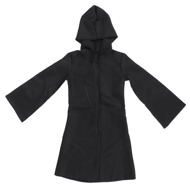 Capa negra con capucha para Halloween, capa larga unisex, vestido de cosplay, disfraz de fiesta para adultos