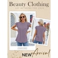thumbnail image 6 of Nlife Women Ruffle Trimmed Crew Neck 1/4 Sleeve Textured T-Shirt, 6 of 7