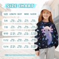 thumbnail image 7 of Xoenoiee Axolotl Universe Star Print Sweatshirt for Girls Kids Crewneck Fall Outfits Oversized Long Sleeve Tops Lightweight Sweater Trendy Side Split Winter Clothing, 5-6 Years, 7 of 7