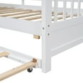 thumbnail image 2 of Noble House Wooden Twin Size House Bed With Trundle, Modern Design for Kids with Storage Shlef, White, 2 of 12